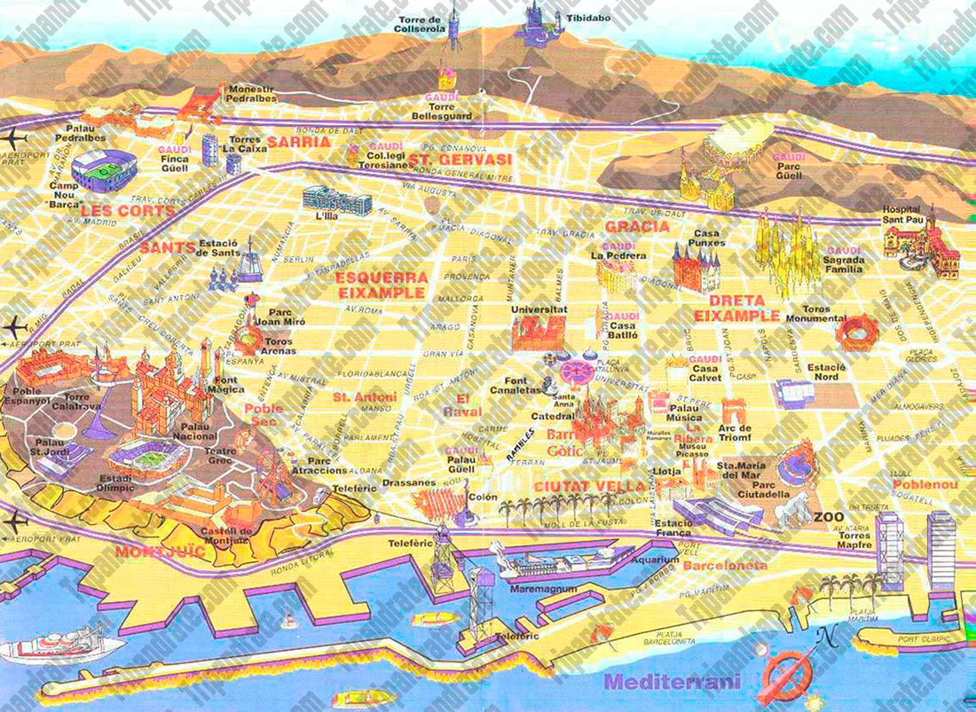Tourist map - Barcelona1100 x 803